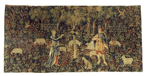 Pásztor és pásztorlány, 1530 körül (gyapjú és selyem)